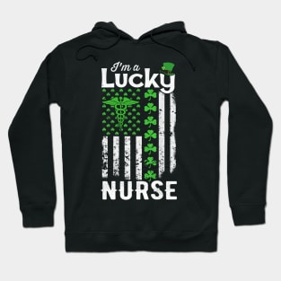 One Lucky Nurse T Shirt American Flag St Patricks Day Gifts Hoodie